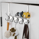 5 Hooks Behind Door Silver Door Hook Coat Hook Clothes Hook Storage Organizer