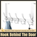 5 Hooks Behind Door Silver Door Hook Coat Hook Clothes Hook Storage Organizer