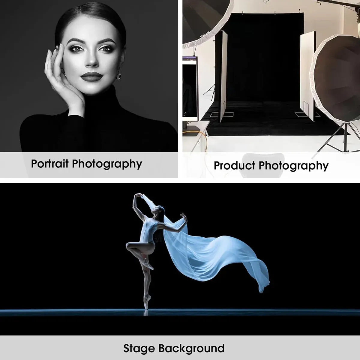 Professional Photography Background Cloth Wrinkle Resistant Durable Green/Black - Green