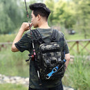 Fishing Tackle Backpack Storage Bag Shoulder Fishing Gear Bags Outdoor Backpack - Black