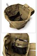 Large Capacity Travel Backpack for Men Outdoor Sports Bag Canvas Rucksack - Black-Big