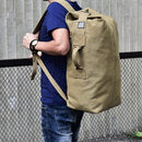 Large Capacity Travel Backpack for Men Outdoor Sports Bag Canvas Rucksack - Black-Big