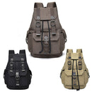 Unisex Retro Rucksack Large Capacity Travel Bag Leisure Backpack Schoolbag - Khaki