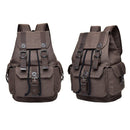 Unisex Retro Rucksack Large Capacity Travel Bag Leisure Backpack Schoolbag - Khaki