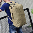 Large Capacity Travel Backpack for Men Outdoor Sports Bag Canvas Rucksack - Khaki-Small