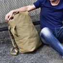 Large Capacity Travel Backpack for Men Outdoor Sports Bag Canvas Rucksack - Khaki-Small