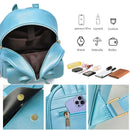 Blue Butterfly Shoulder Bag Student Schoolbag Backpack Travel Tote for Girls