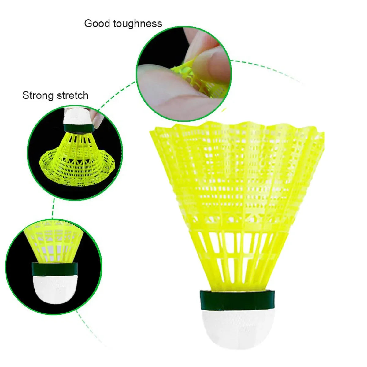 6PCS Nylon Badminton Shuttlecocks Durable High Speed for Training