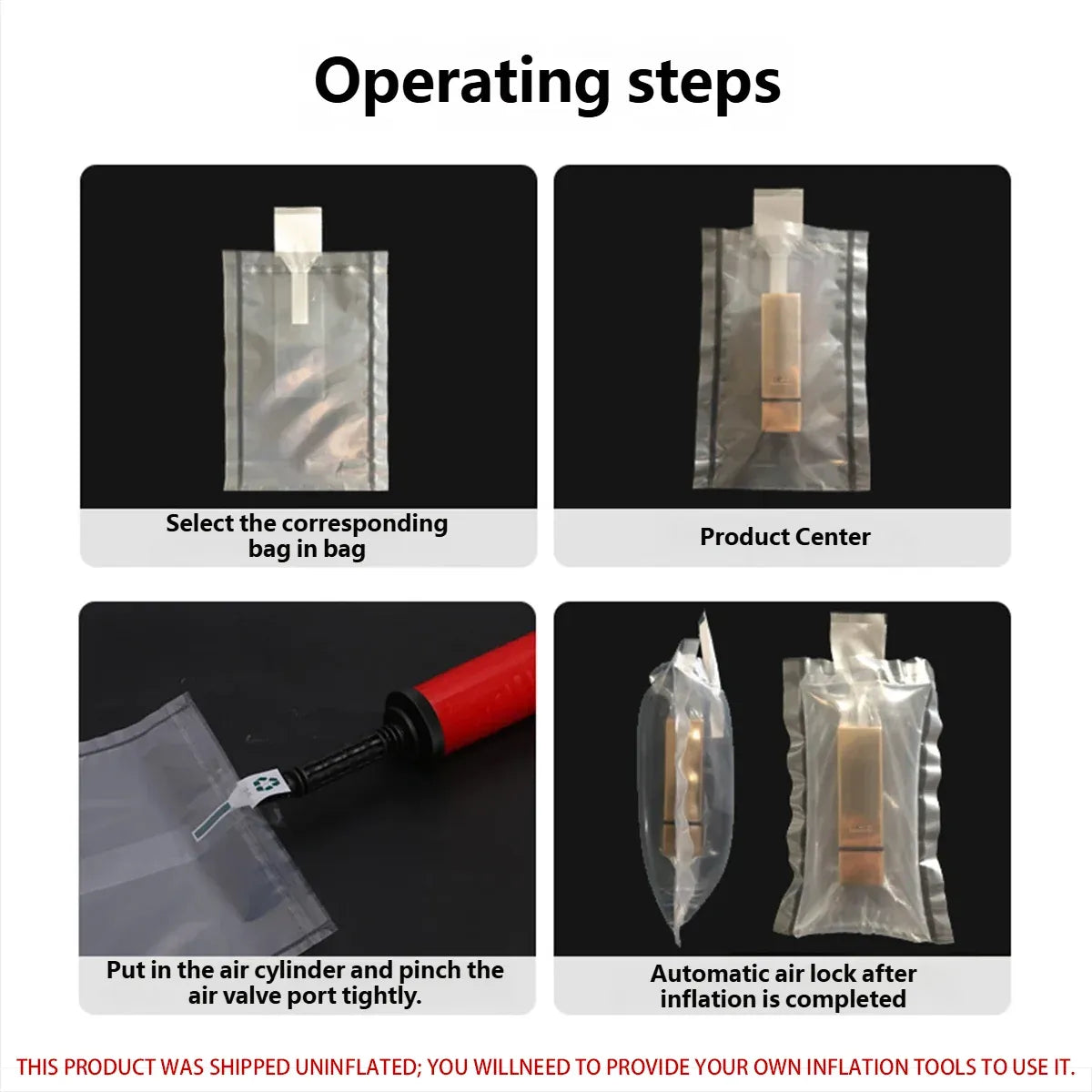 100PCS Lipstick Inflatable Bag Protective Packaging Clear Shockproof - 15x15cm