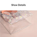 10pcs Small Fresh Transparent PVC Tote Bag Wedding Candy Gift Bag Daisy Design - Beige - L