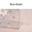 10pcs Small Fresh Transparent PVC Tote Bag Wedding Candy Gift Bag Daisy Design - Beige - L