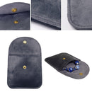 10pcs Velvet Jewelry Pouch Button Closure Thick Soft Ring Necklace Storage Bag - Black