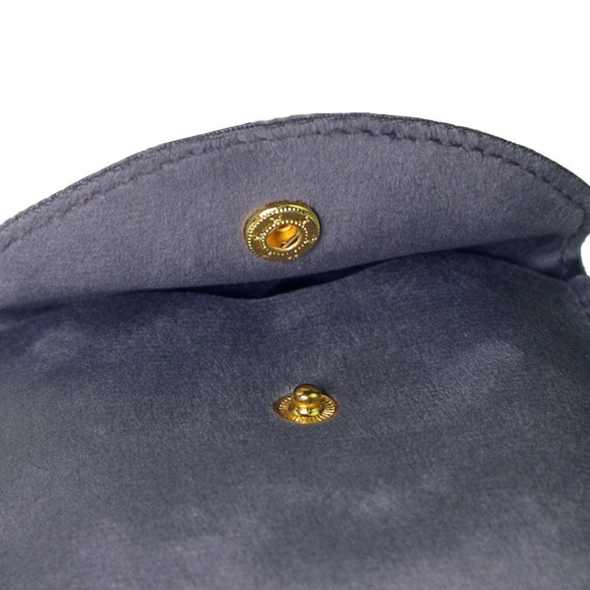 10pcs Velvet Jewelry Pouch Button Closure Thick Soft Ring Necklace Storage Bag - Black
