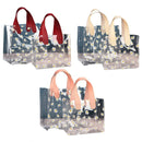 10pcs Small Fresh Transparent PVC Tote Bag Wedding Candy Gift Bag Daisy Design - Red - S