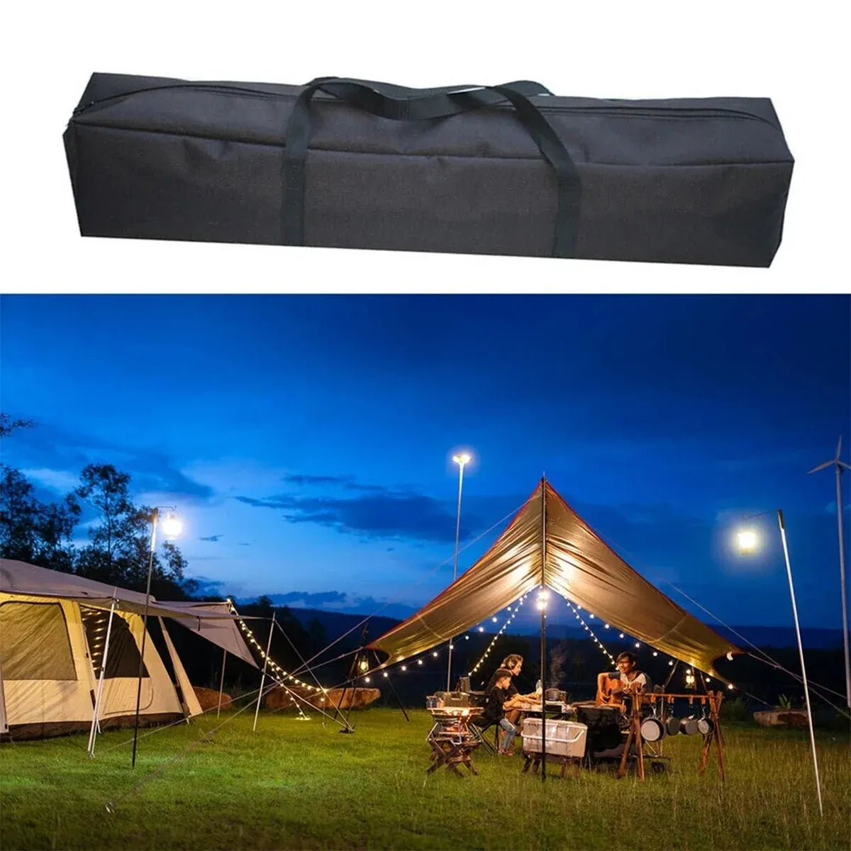 Camping Large Capacity Tool Bag Tote Water Resistant Durable For Outdoor Travel - 120cm