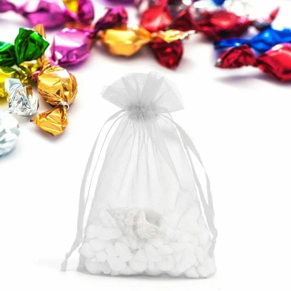 Organza Bag Sheer Bags Jewellery Wedding Candy Packaging Sheer Bags 13*18 cm - White