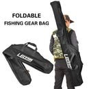 150cm Portable Foldable Fishing Rod Carrier Fish Pole Tools Storage Bag Case - Black