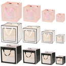 20PCS Open Window for Flower Doll Wedding Gift Transparent Square Packaging Bag - Pink 15-15-15cm