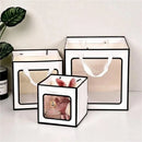 20PCS Open Window for Flower Doll Wedding Gift Transparent Square Packaging Bag - Pink 15-15-15cm
