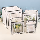 20PCS Open Window for Flower Doll Wedding Gift Transparent Square Packaging Bag - Pink 15-15-15cm