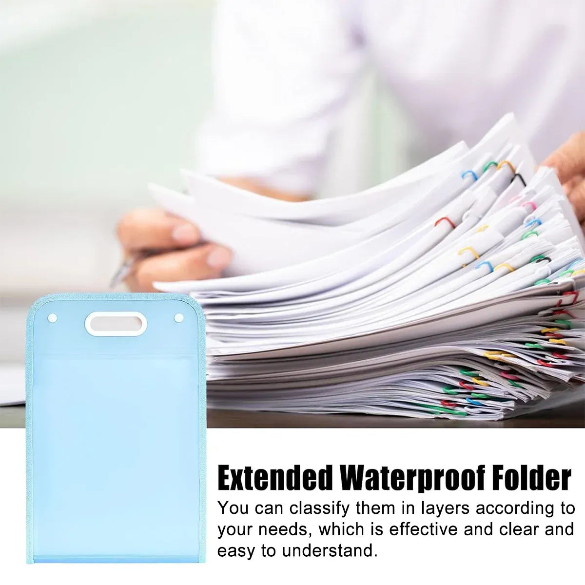 2pc 13-Pocket A4 File Storage Bag Large Capacity Document Organiser