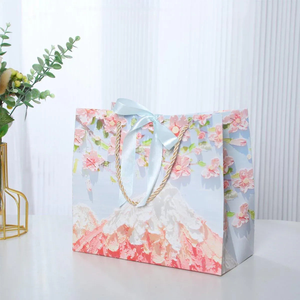 50PCS Cloud Mountain Petals Cream Wind Stereo Oil Painting Paper for Gift Wrapping - B