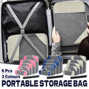 6PCS Compression Packing Cubes Expandable Luggage Storage Bag Travel Packing Bag - White