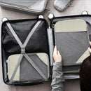 6PCS Compression Packing Cubes Expandable Luggage Storage Bag Travel Packing Bag - White