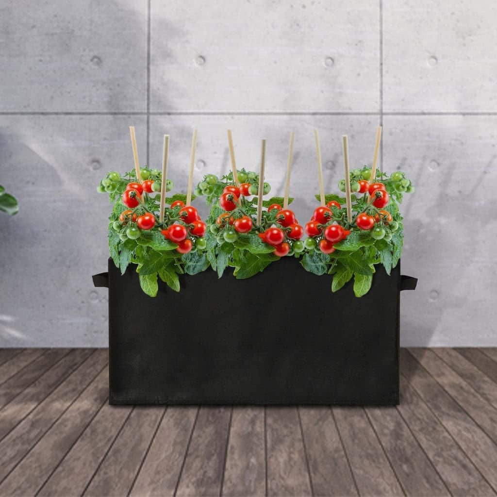 8pcs Felt Rectangular Planting Bags Vegetable Grow Bags Non-Woven Flower Pots - Blue 8pcs-60x30x20