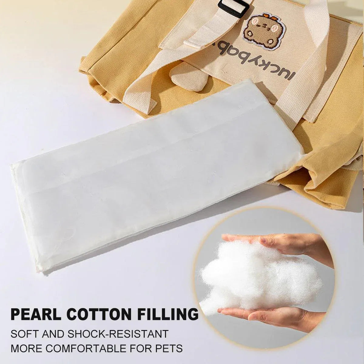 Portable Breathable Adjustable Crossbody Pet Carrier Bag Large Capacity for Pet - Beige