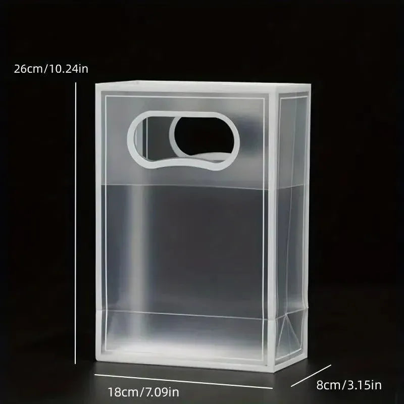 25pcs Transparent PVC Handbag for Wedding Festival Candy Gift Packaging Bag - Black-26*18*8cm