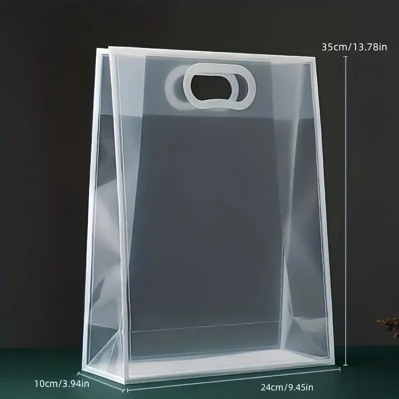 25pcs Transparent PVC Handbag for Wedding Festival Candy Gift Packaging Bag - Black-26*18*8cm
