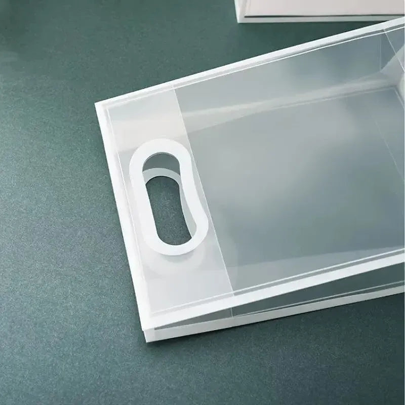 25pcs Transparent PVC Handbag for Wedding Festival Candy Gift Packaging Bag - Black-26*18*8cm