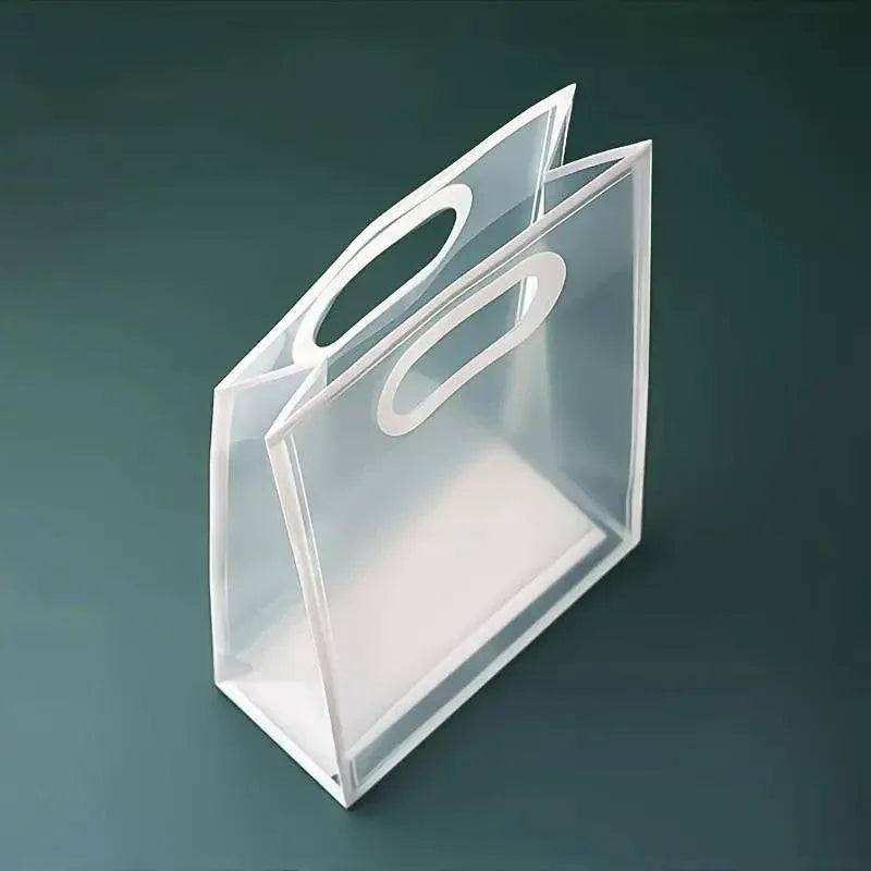25pcs Transparent PVC Handbag for Wedding Festival Candy Gift Packaging Bag - Black-26*18*8cm