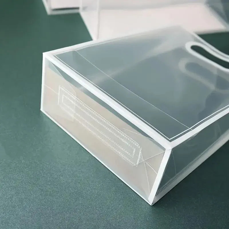 25pcs Transparent PVC Handbag for Wedding Festival Candy Gift Packaging Bag - Black-26*18*8cm