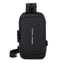 Multifunctional Combination Lock Chest Bag with USB Charging Port