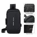 Multifunctional Combination Lock Chest Bag with USB Charging Port