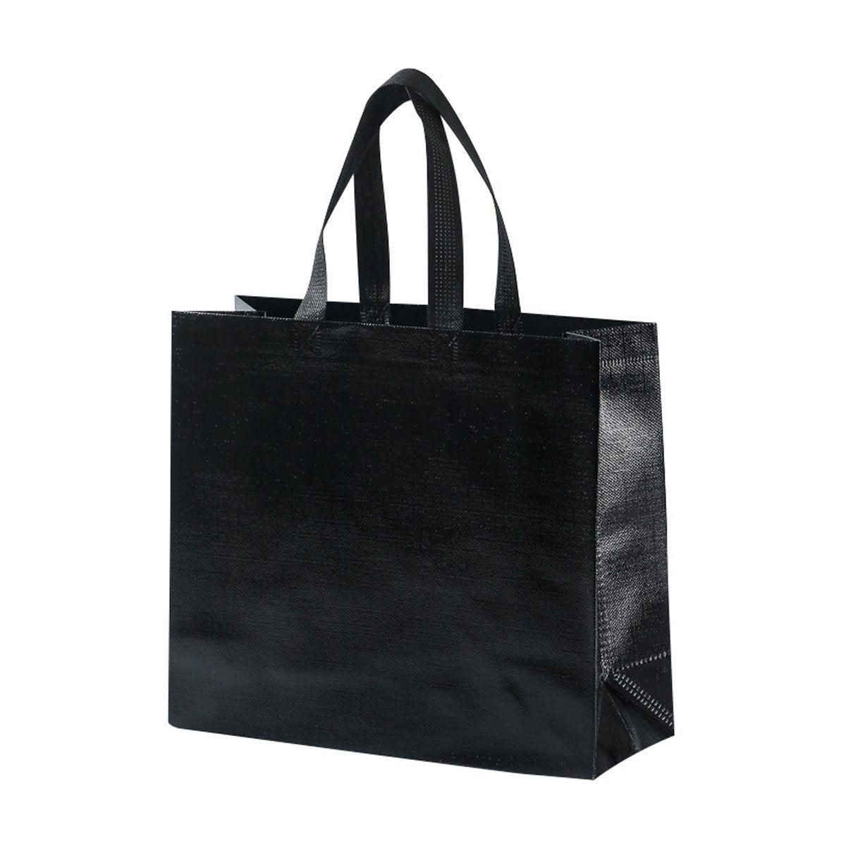 25PCS Embossed Non-Woven Tote Bag Fashion Shopping Gift Packaging Bag - Black-40*30*12cm