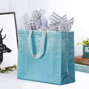 25PCS Embossed Non-Woven Tote Bag Fashion Shopping Gift Packaging Bag - Black-40*30*12cm