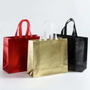 25PCS Embossed Non-Woven Tote Bag Fashion Shopping Gift Packaging Bag - Black-40*30*12cm