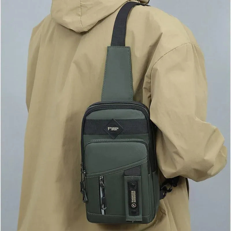 Casual Multifunctional Crossbody Bag for Men Travel Outdoor Hiking and Sports - Black