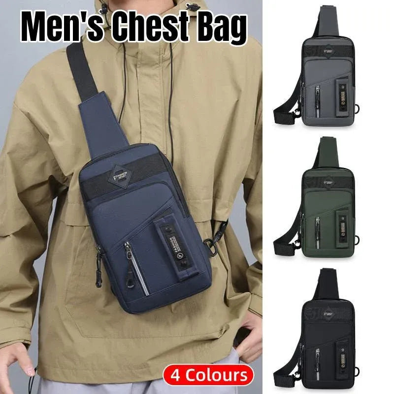 Casual Multifunctional Crossbody Bag for Men Travel Outdoor Hiking and Sports - Black