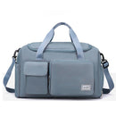Unisex Waterproof Portable Travel Luggage Carry On Shoulder Hand Duffle Bag - Blue