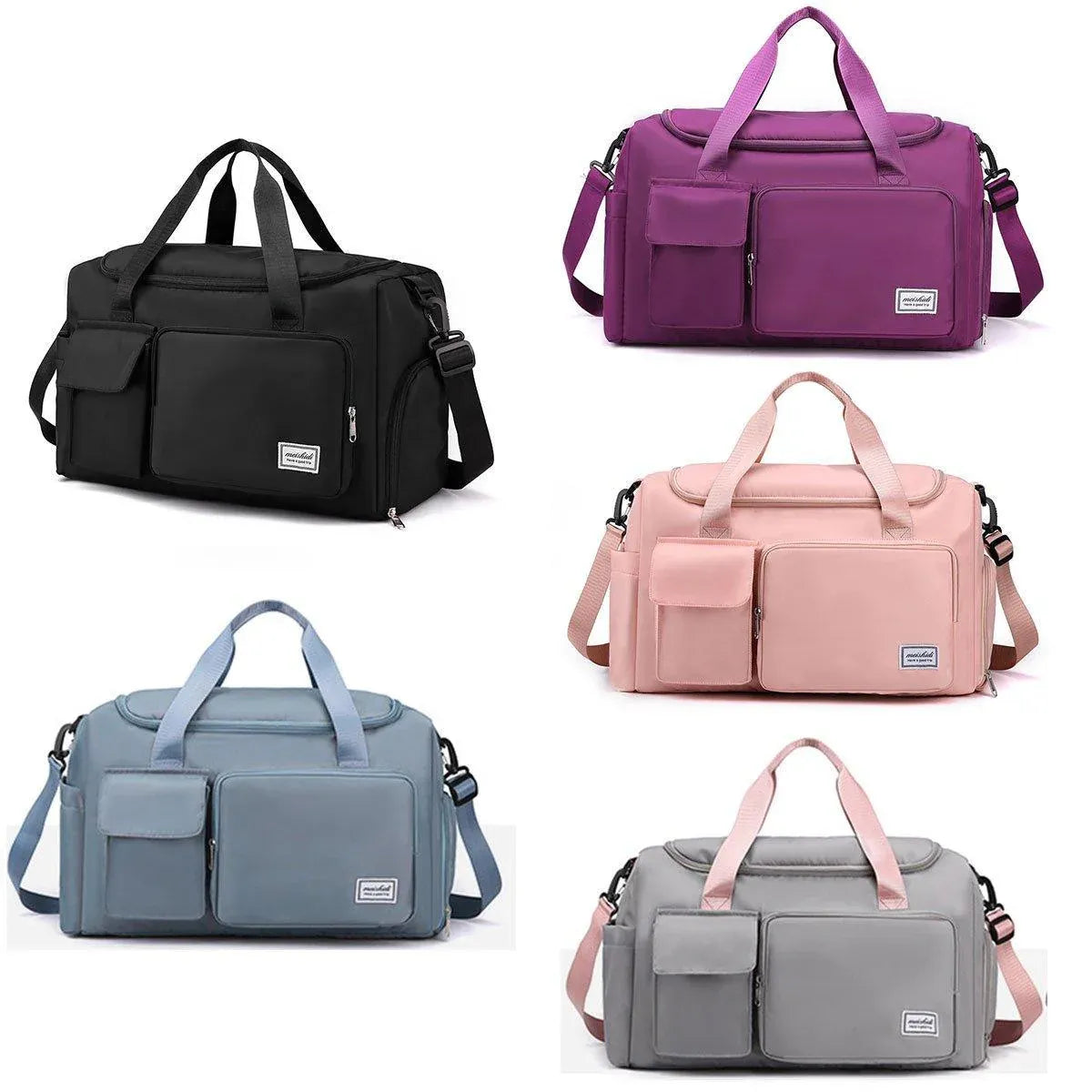 Unisex Waterproof Portable Travel Luggage Carry On Shoulder Hand Duffle Bag - Blue