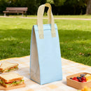 50PCS Blue Takeaway Packaging Bags with Handles and Self-Adhesive Seal - M