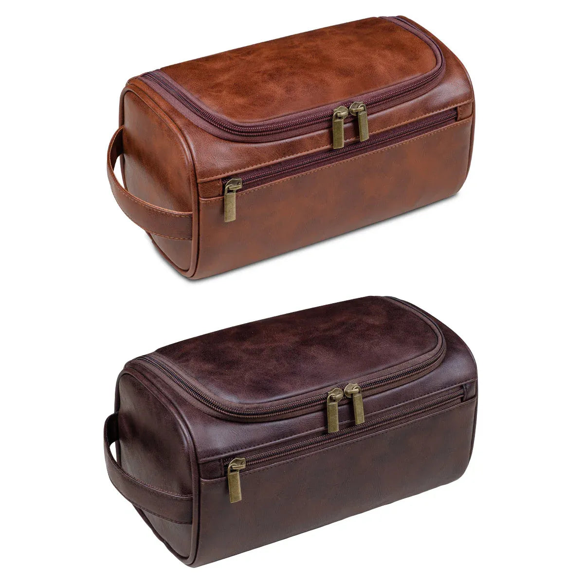 Large Capacity Waterproof Travel Toiletry Bag Cosmetic Organizer Multifunctional - Brown