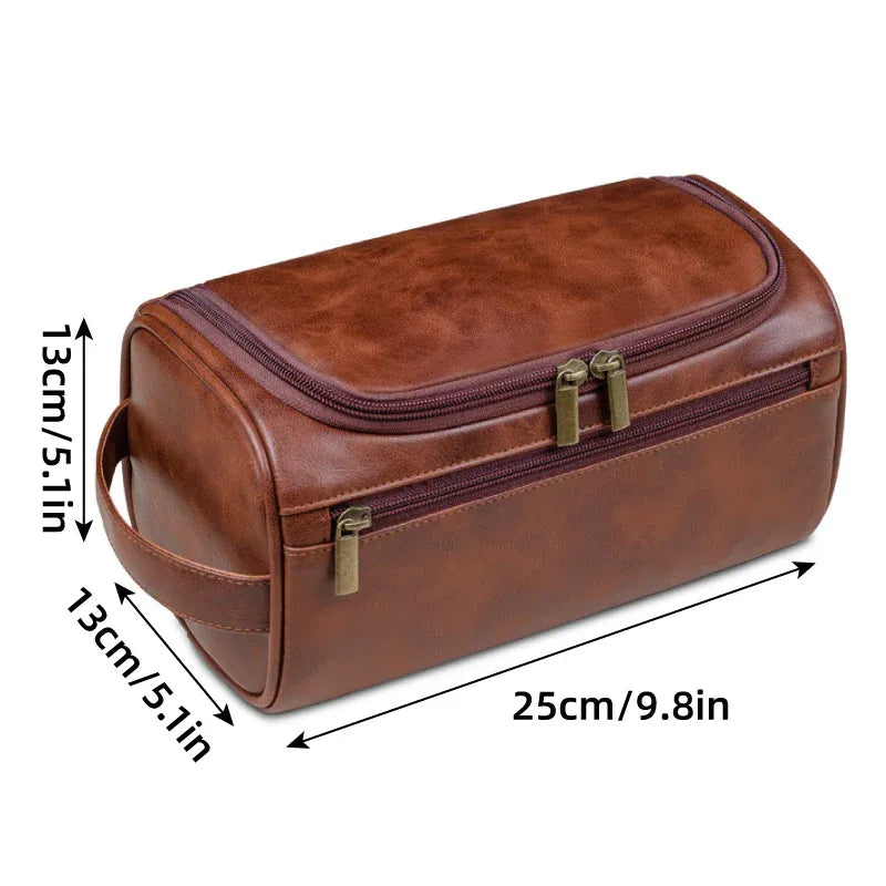 Large Capacity Waterproof Travel Toiletry Bag Cosmetic Organizer Multifunctional - Brown