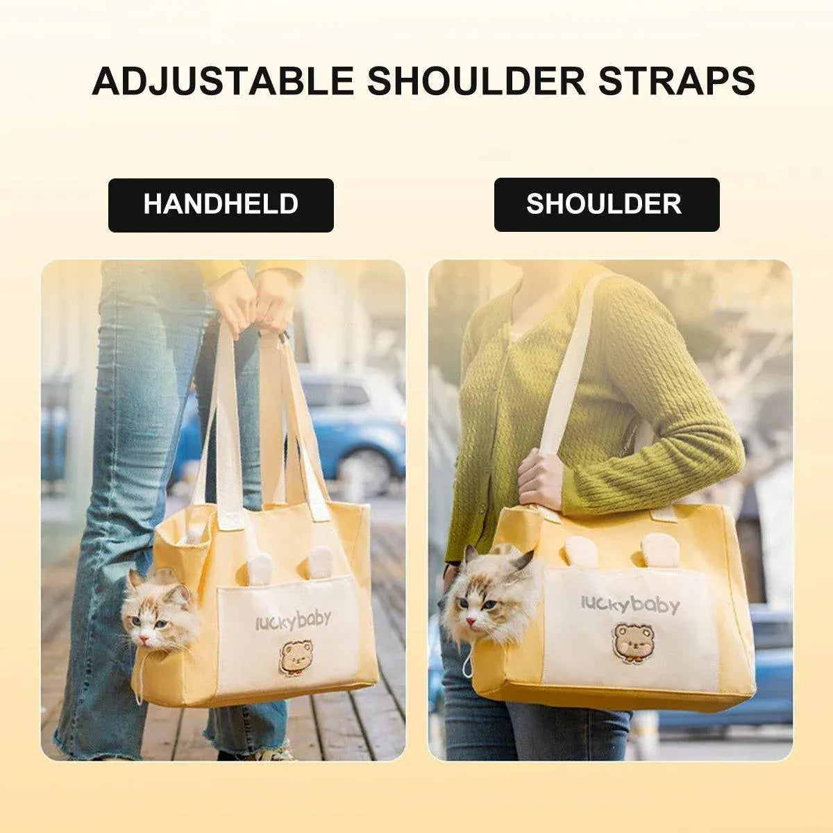 Portable Breathable Adjustable Crossbody Pet Carrier Bag Large Capacity for Pet - Green