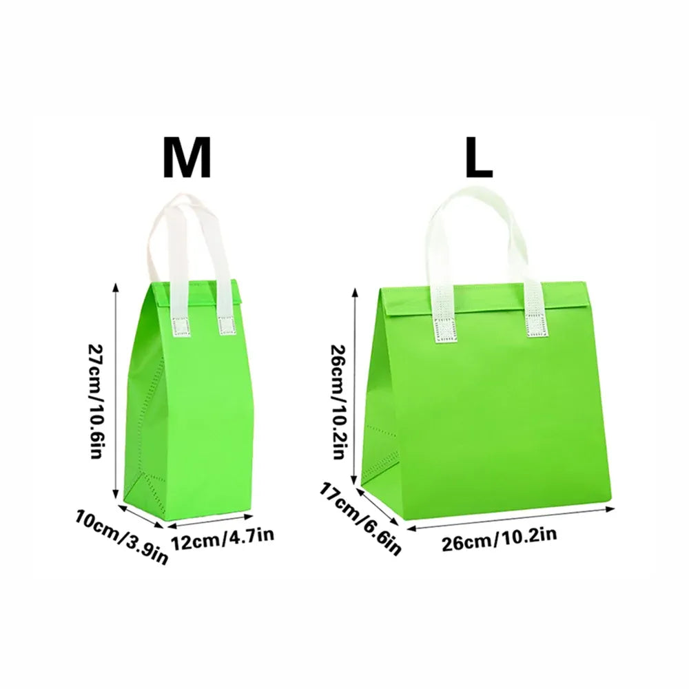 50PCS Green Takeaway Packaging Bags with Handles and Self-Adhesive Seal - L