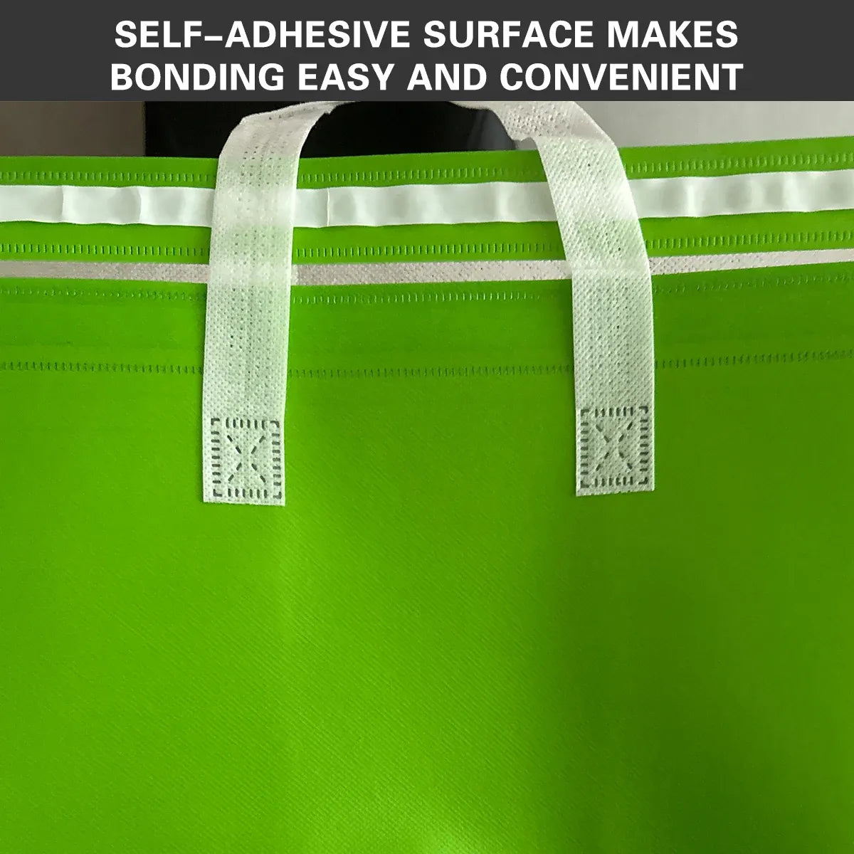 50PCS Green Takeaway Packaging Bags with Handles and Self-Adhesive Seal - M